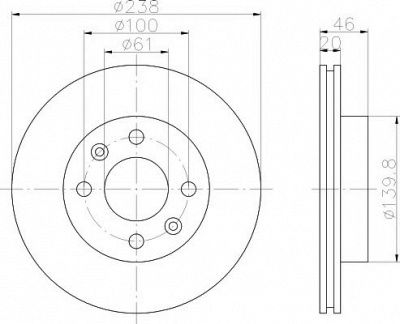 HELLA PAGID 8dd355102131 -  Тормозной диск